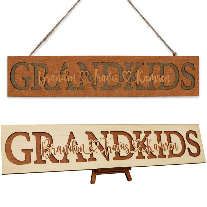 Grandparents Day Customizable Wooden Sign for Grandkids