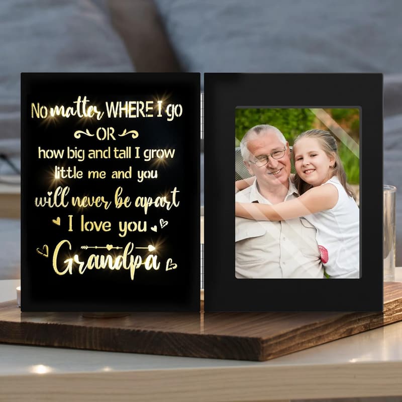 Father's Day Black Picture Frame for Grandpa from Grandkids