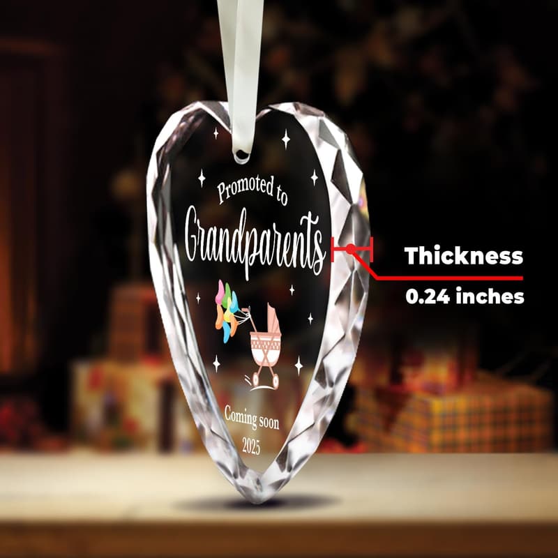 First-Time Grandparents Pregnancy Announcement Glass Ornament