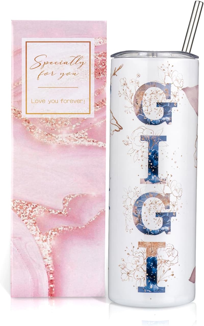 Floral Stainless Steel Tumbler for Grandma's Birthday