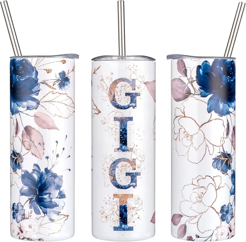 Floral Stainless Steel Tumbler for Grandma's Birthday