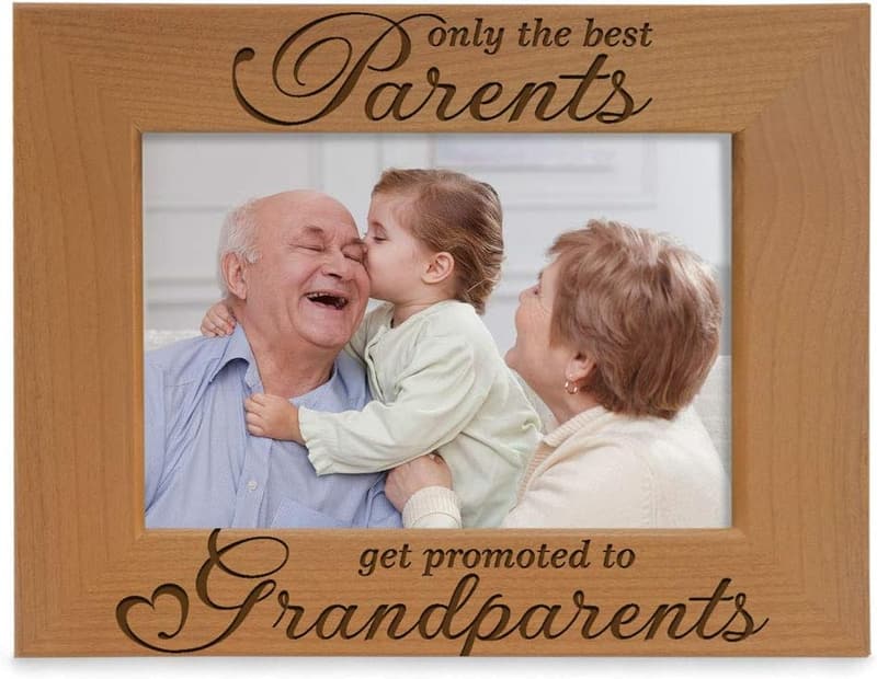 Grandparents' Engraved Natural Wood Photo Frame (4x6)