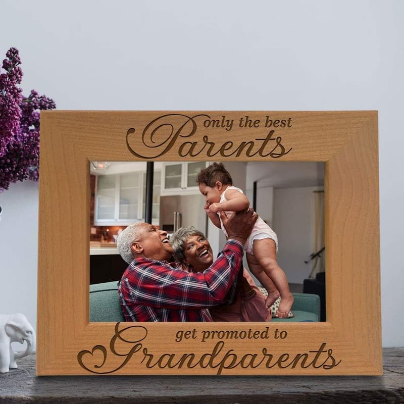 Grandparents' Engraved Natural Wood Photo Frame (4x6)