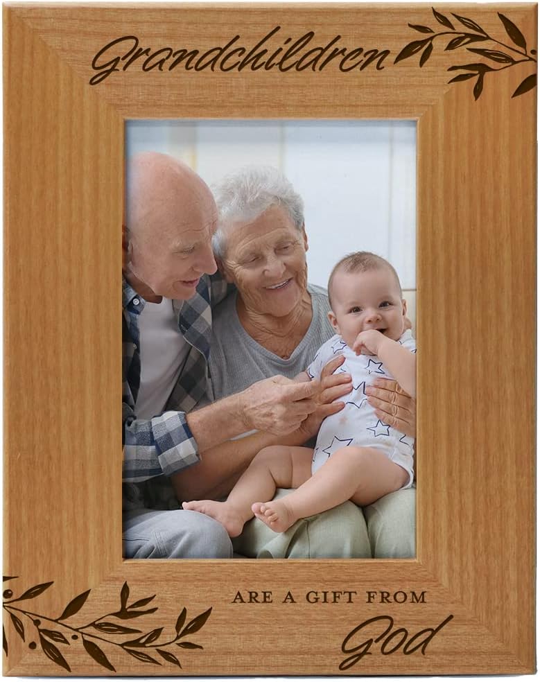 Grandparent's Day Engraved Natural Wood Photo Frame (4x6)