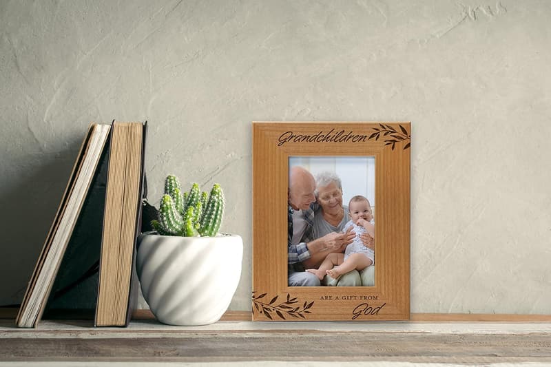 Grandparent's Day Engraved Natural Wood Photo Frame (4x6)