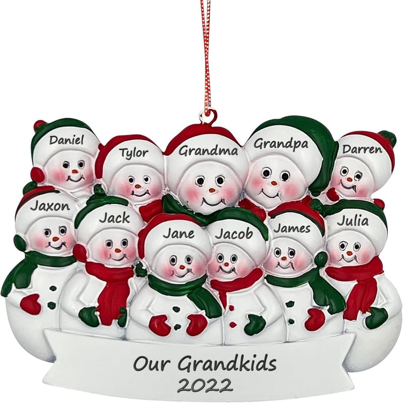 9 Grandkids Christmas Ornament for Grandparents