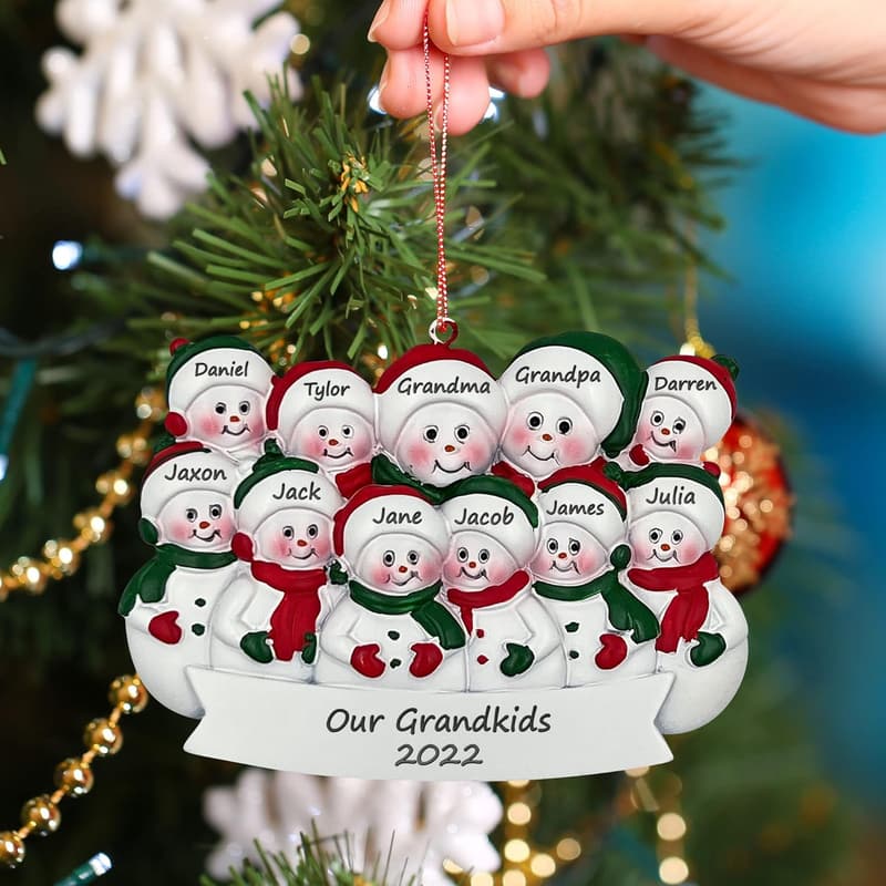 9 Grandkids Christmas Ornament for Grandparents