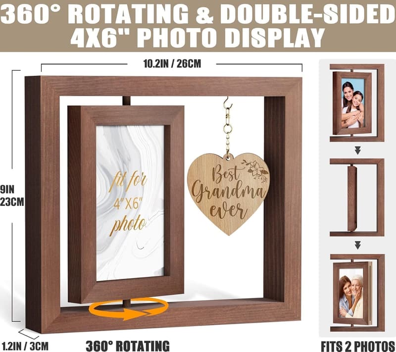 Grandma Gift: Rotating 4x6 Picture Frame from Grandkids