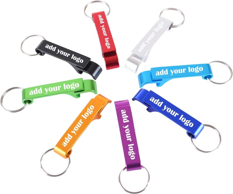 Personalized Aluminum Bottle Opener Keyring for Weddings & Parties