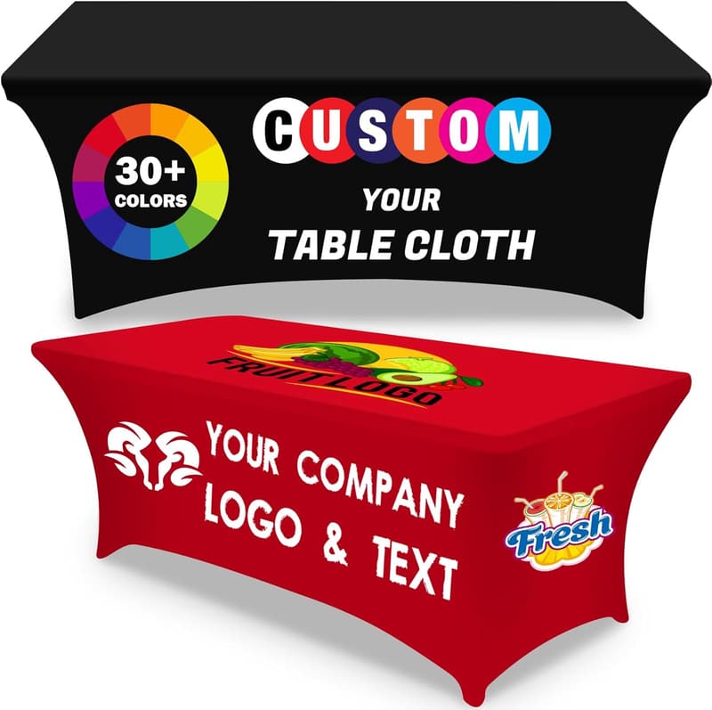 Custom Business Logo Table Cover - Rectangular Spandex 4ft