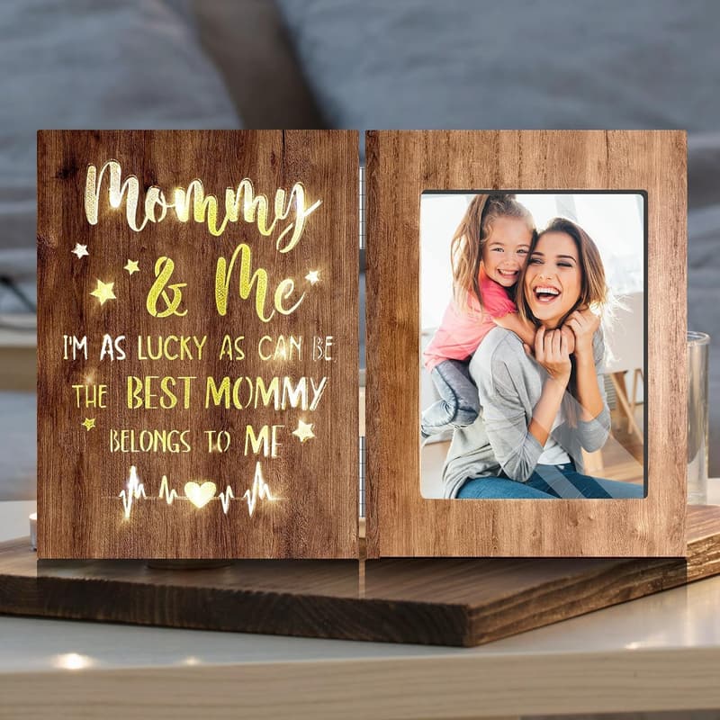 Birthday Picture Frame for Mom - Brown Glowing 4x6 Frame