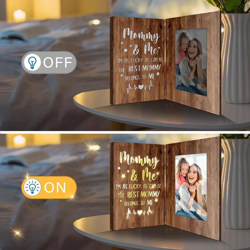 Birthday Picture Frame for Mom - Brown Glowing 4x6 Frame