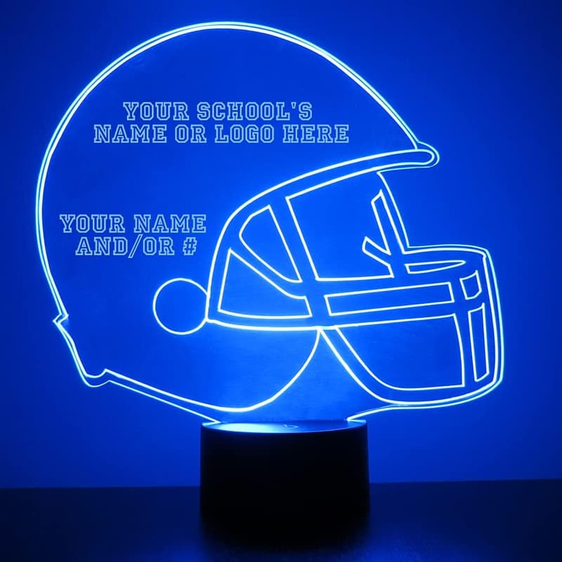 Personalized LED Sports Night Light with Remote - 16 Colors
