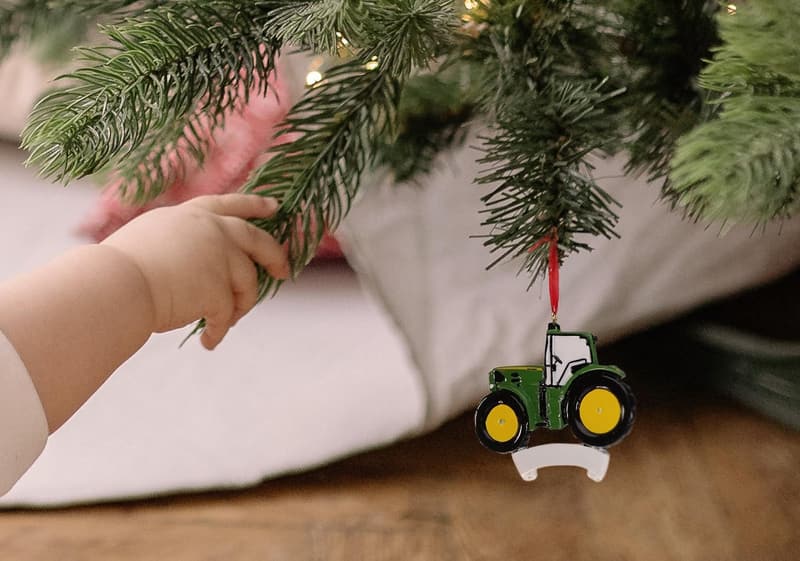 Personalized John Deere Tractor Resin Ornament