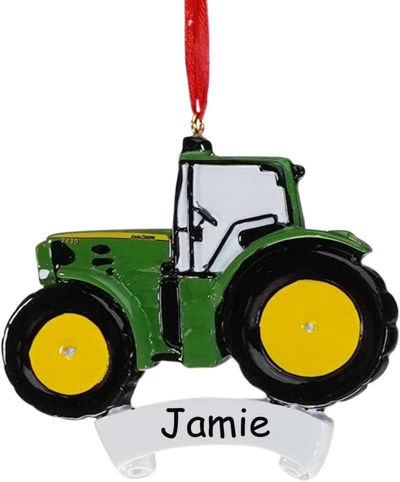 Personalized John Deere Tractor Resin Ornament