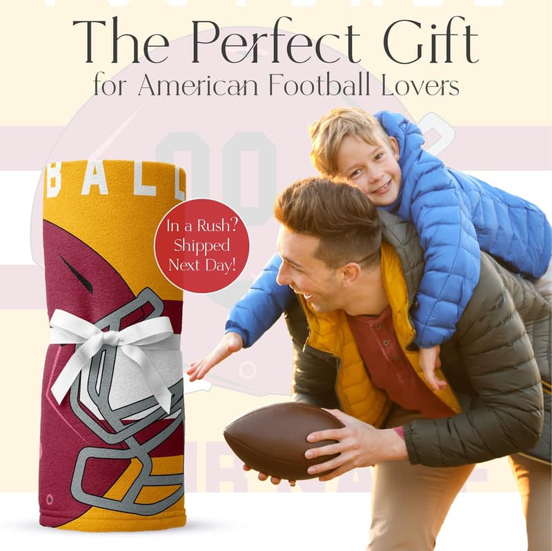 Custom Fleece Throw Blanket for Football Fans - Ships Next Day