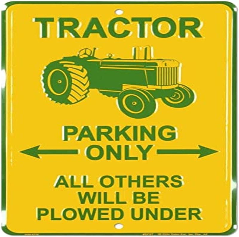 Tractor Tin Sign - 8 x 12 Inch Decor