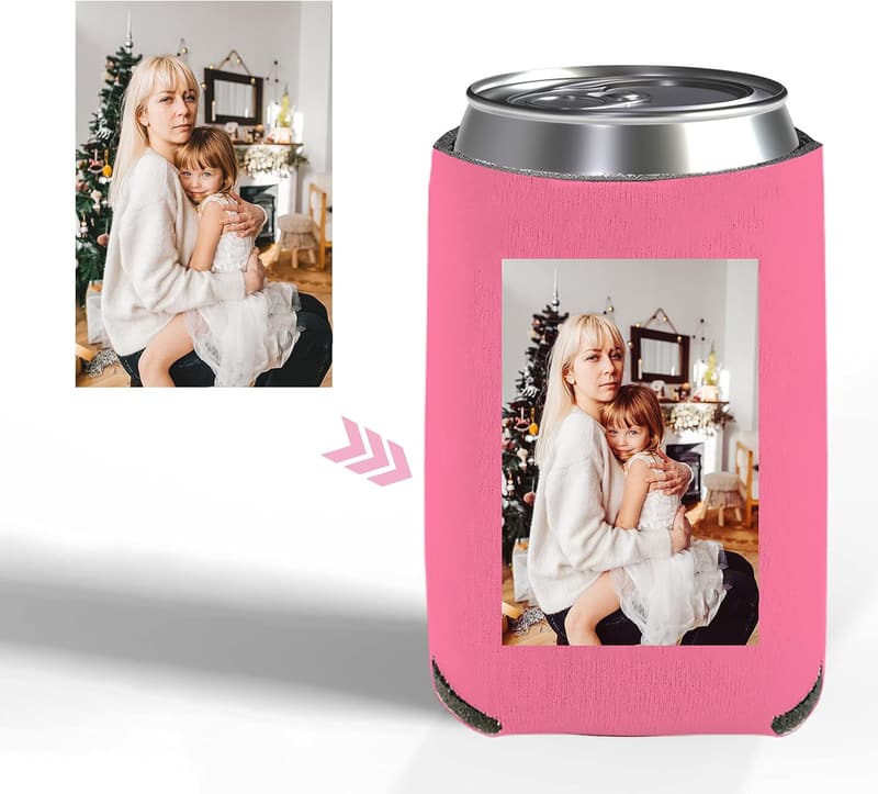 Custom Can Cooler with Photo Logo for Weddings & Picnics