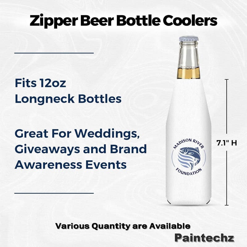 Personalized Neoprene Beer Bottle Coolers - 100 Pack