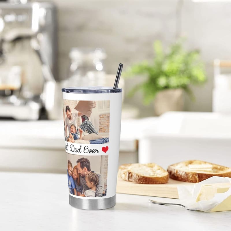 Custom Photo Tumbler 20 oz - Personalized Stainless Steel Mug