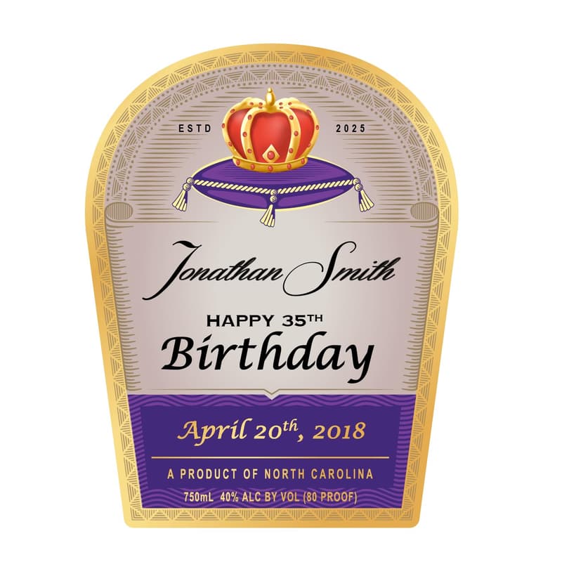 Personalized Birthday Label for Crown Royal Bottles