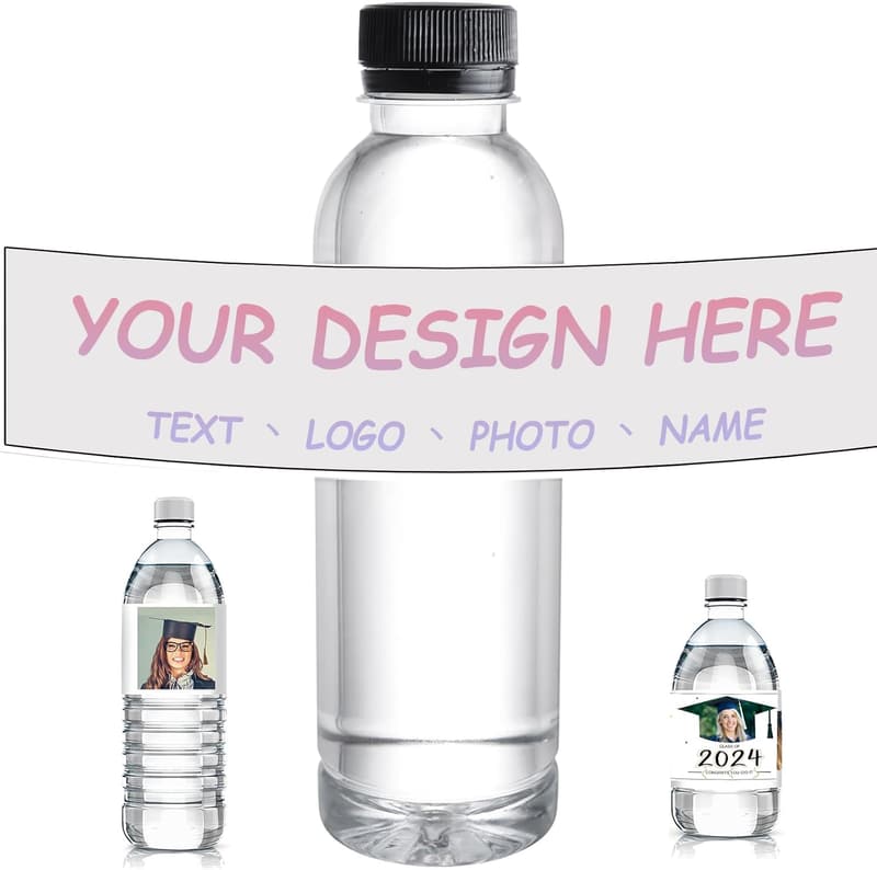 Custom Personalized Waterproof Water Bottle Labels for Events
