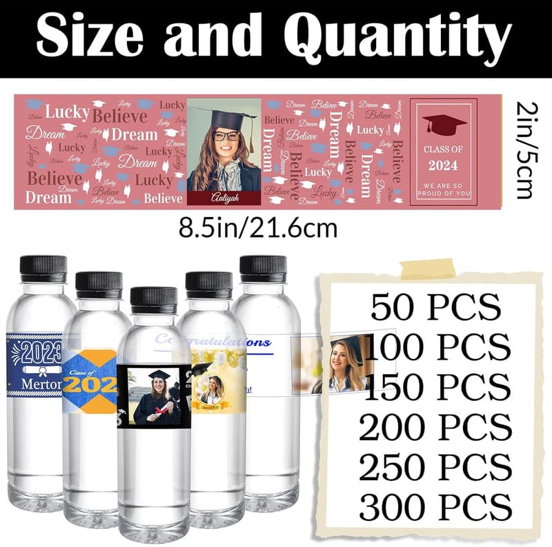 Custom Personalized Waterproof Water Bottle Labels for Events