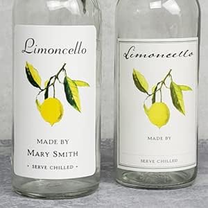 Personalized Euro-Style Limoncello Labels - 18 Pack