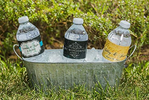 Wedding Anniversary Gold Confetti Water Bottle Labels