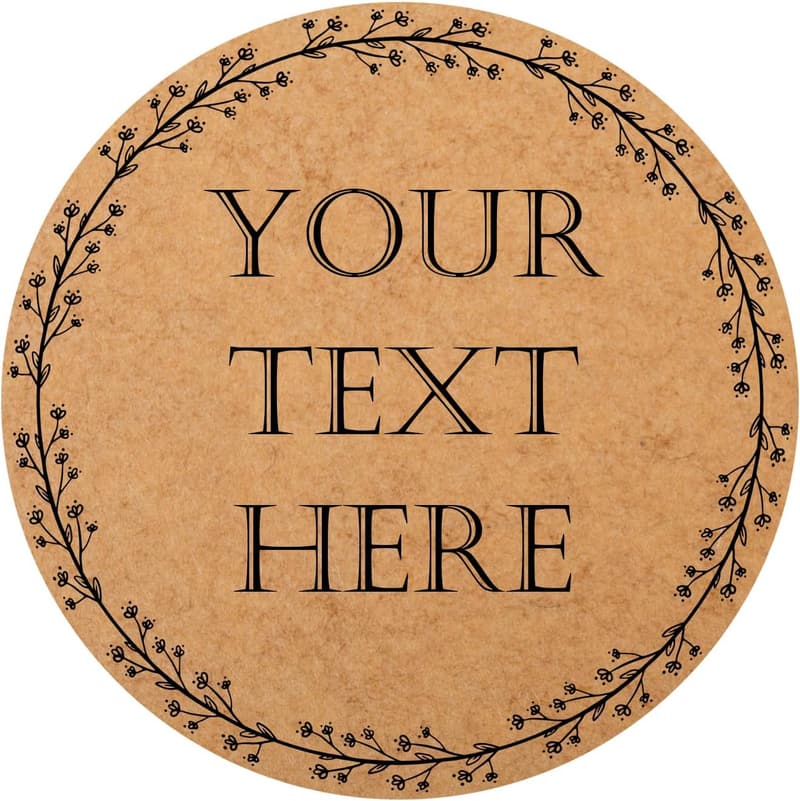 Personalized Kraft Round Sticker Labels for Food & Gifts