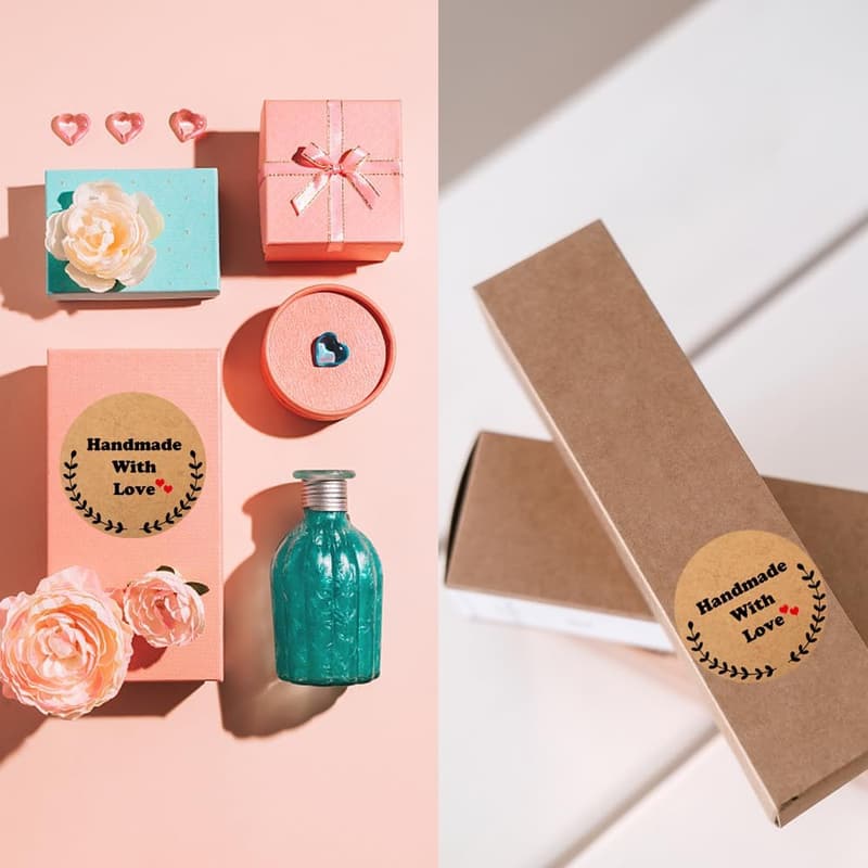 Personalized Kraft Round Sticker Labels for Food & Gifts