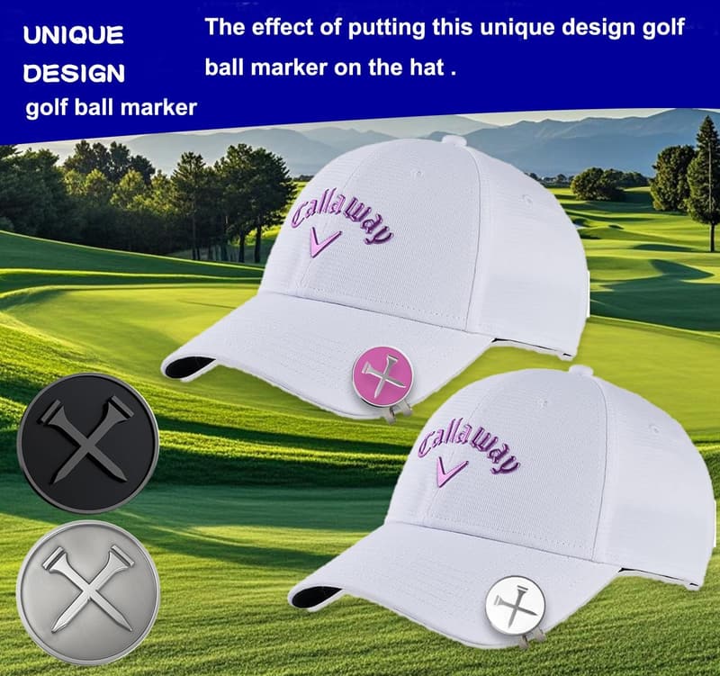 Personalized Golf Ball Markers with Magnetic Hat Clips