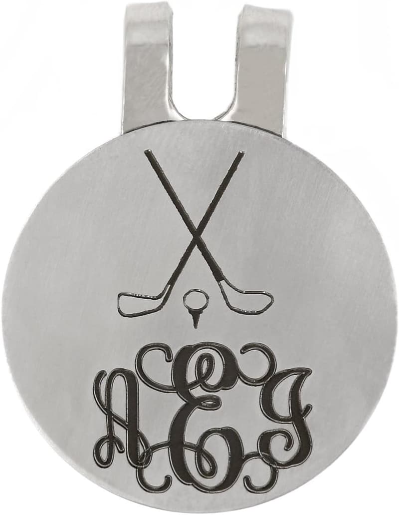Personalized Monogrammed Golf Ball Marker with Magnetic Clip
