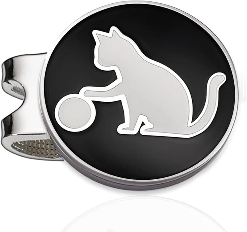 Personalized Cat Logo Golf Ball Markers with Magnetic Hat Clip