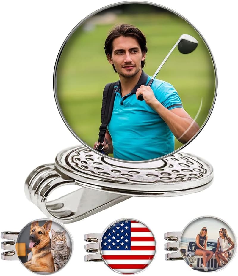 Personalized Golf Ball Markers & Hat Clip Set for Golfers