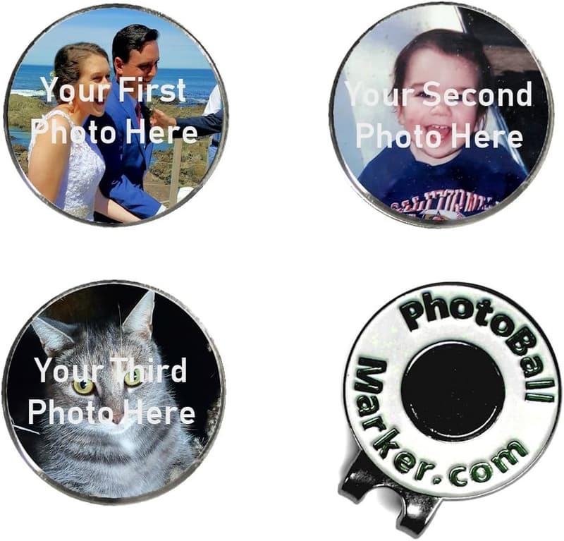 Custom Set of 3 Golf Ball Markers with Hat Clip