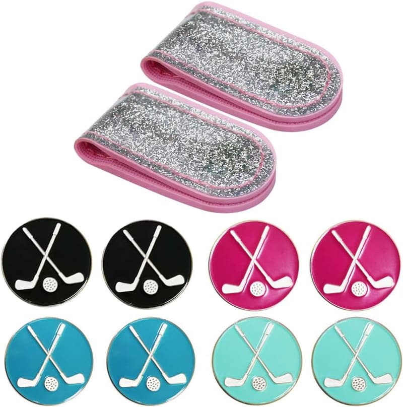 Golf Hat Clip with Ball Marker Set - Glitering PVC Design