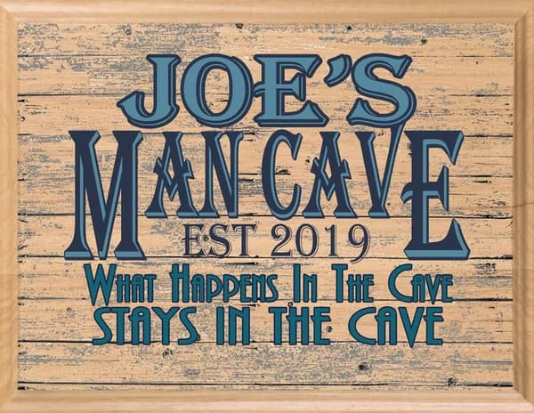 Custom Personalized Man Cave Sign - Wooden Wall Art Décor for Men