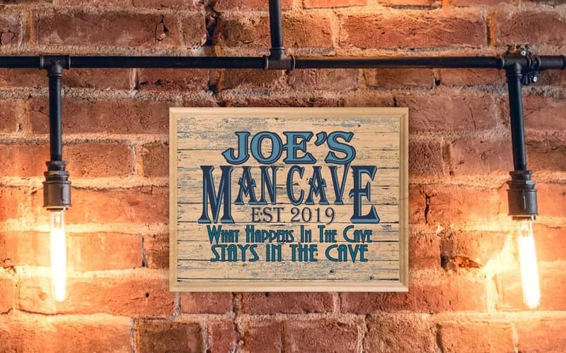 Custom Personalized Man Cave Sign - Wooden Wall Art Décor for Men