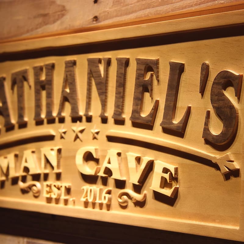 Personalized Wooden Man Cave Sign for Men's Birthday
