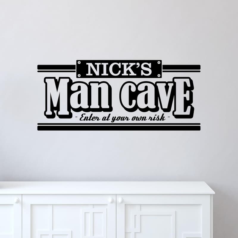 Personalized Man Cave Wall Decal for Dad
