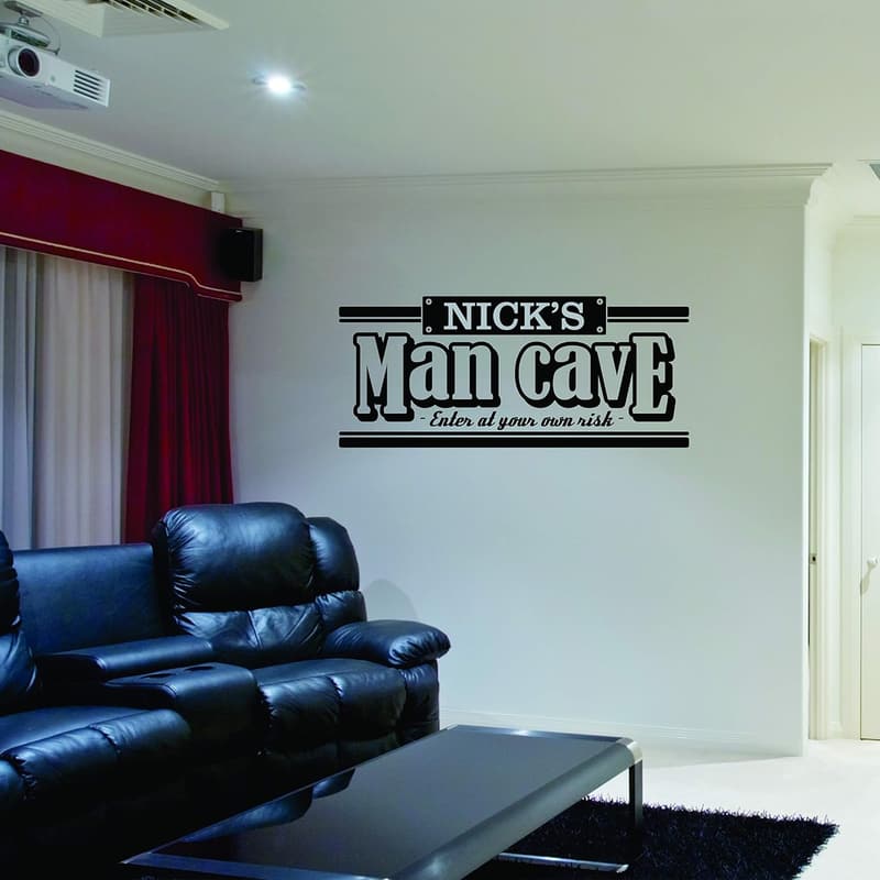 Personalized Man Cave Wall Decal for Dad