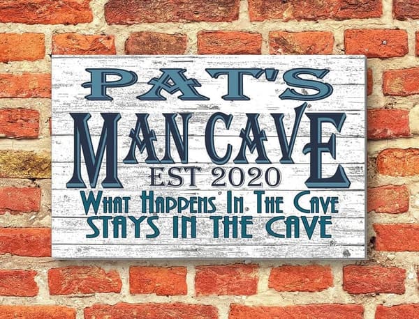 Personalized Man Cave Wall Art with Name & Year