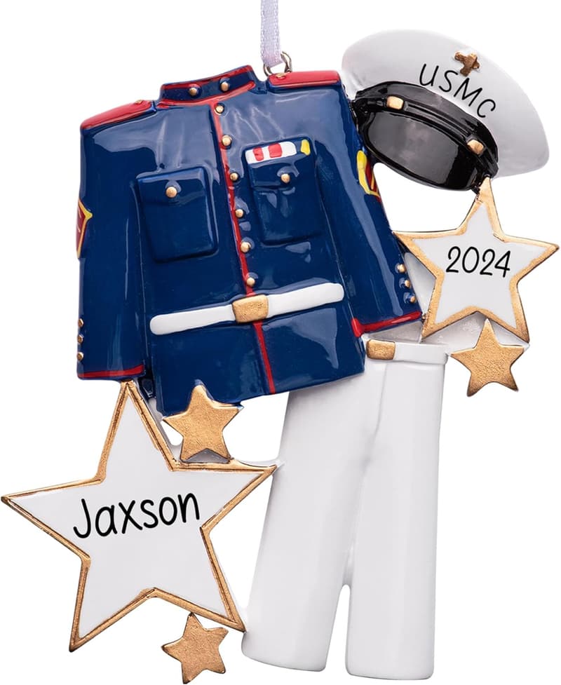 Personalized Marine Uniform Christmas Ornament 2025