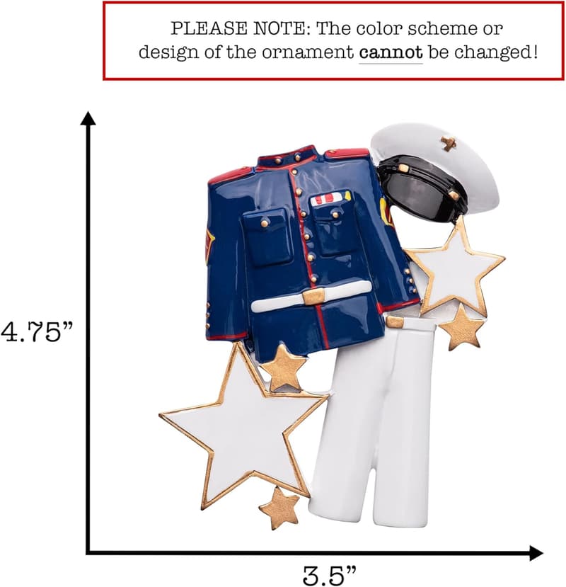 Personalized Marine Uniform Christmas Ornament 2025