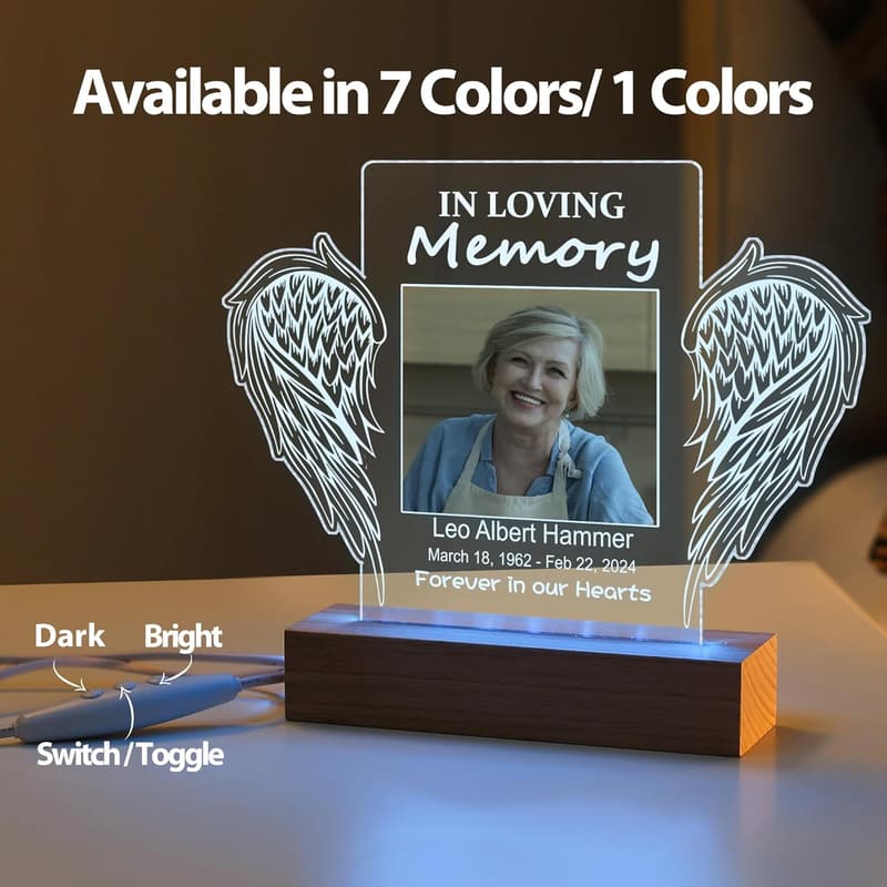 Sympathy LED Picture Frame for Memorial Gift