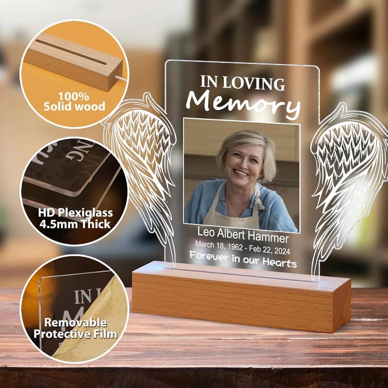 Sympathy LED Picture Frame for Memorial Gift