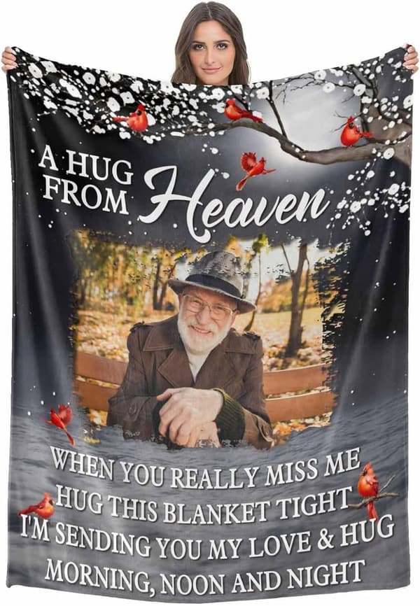 Personalized Memorial Blanket with Photos for Loved Ones