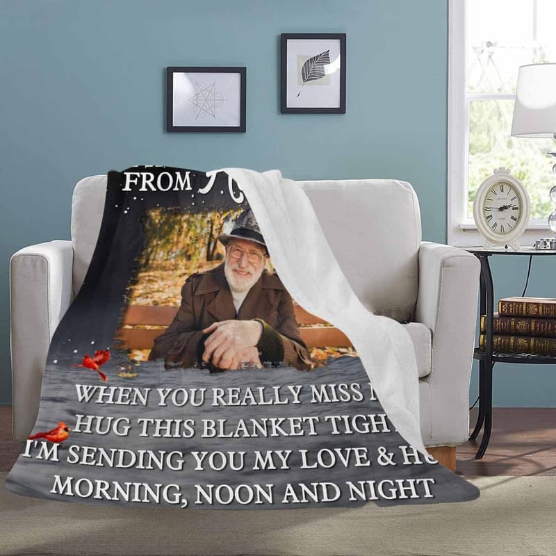 Personalized Memorial Blanket with Photos for Loved Ones
