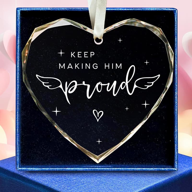 Memorial Ornament for Men - Glass Remembrance Gift